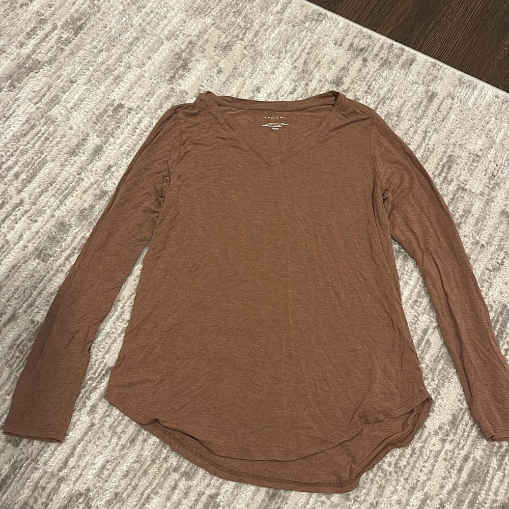 Brown Long Sleeve VNeck